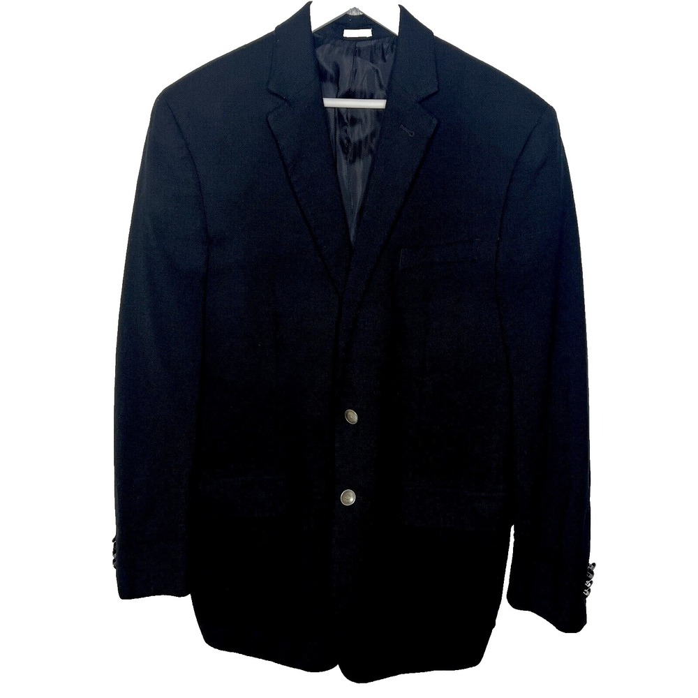 Joseph Abboud Men Heritage Blazer 40 Black Reda Wool Italy Fall *tag incorrect